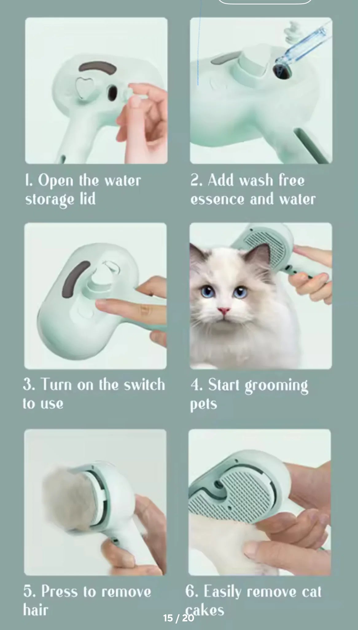 Tranquil Beauty™ Steam Dog Grooming Brush